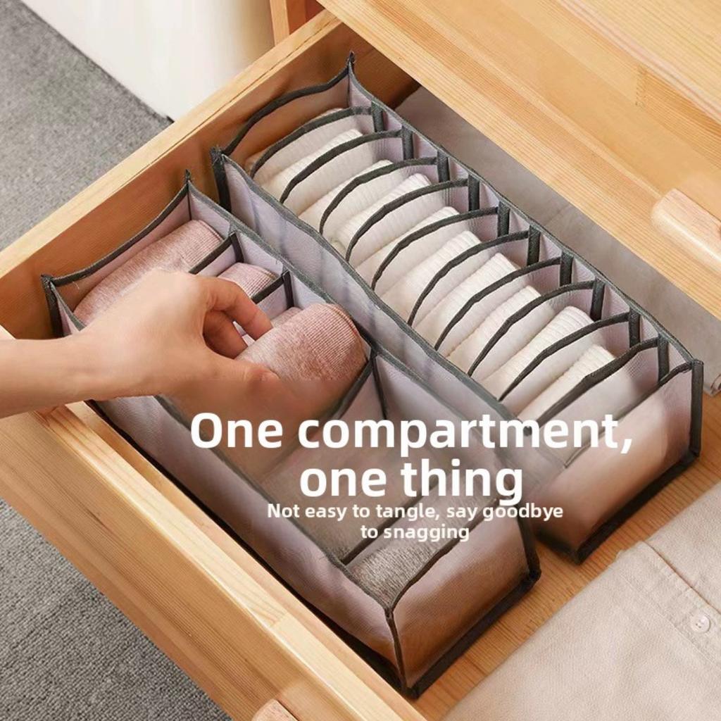 Storage Set, Mesh Divided Underwear Storage Box, Wardrobe Drawer Storage Artifact, Sorting Bag, Socks, Underwear Multi Grid Storage