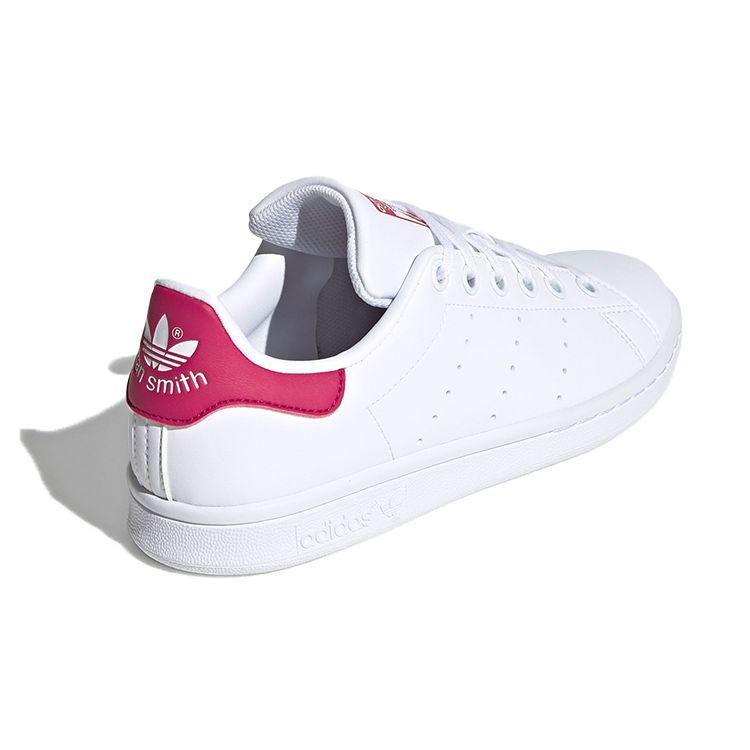 Adidas Stan Smith J White Bold Pink Детские кроссовки Cloud-White FX7522