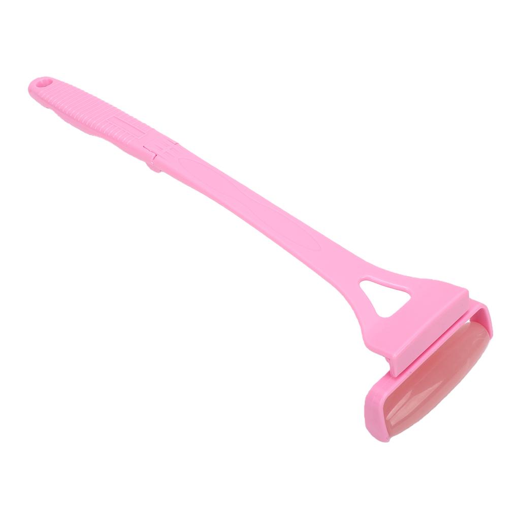 Розовый складной аппликатор для лосьона с длинной ручкой, охлаждающие ролики, аппликатор для лосьона на спину, массаж со сменным роликом