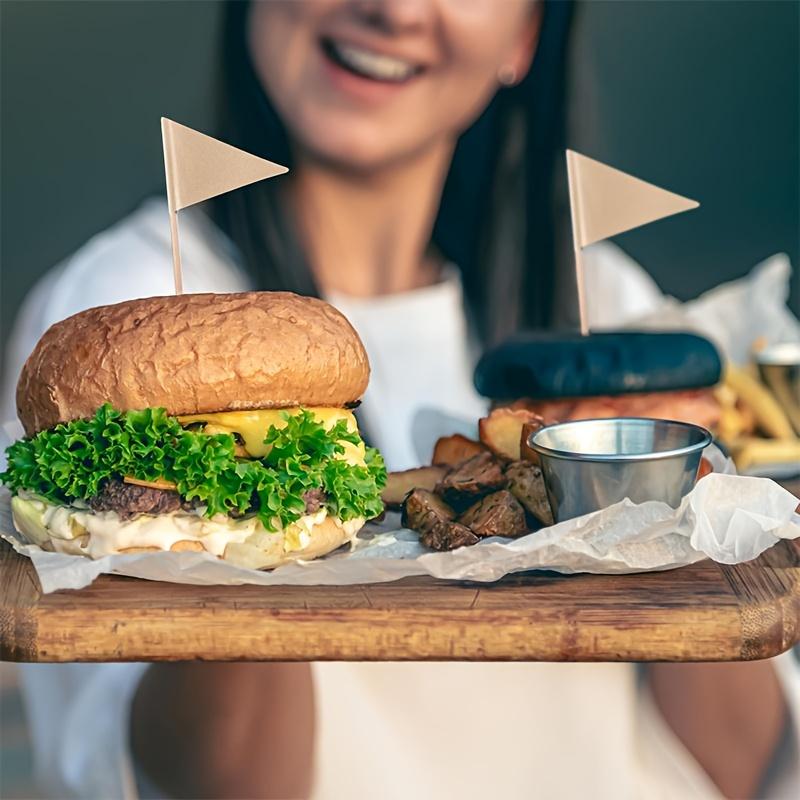 200 Pieces of Eco-friendly Bamboo Toothpick Flags with Kraft Paper-Perfect for Party Decoration, Cupcake Stick Decor,and Fruit and Cheese Marker Flags