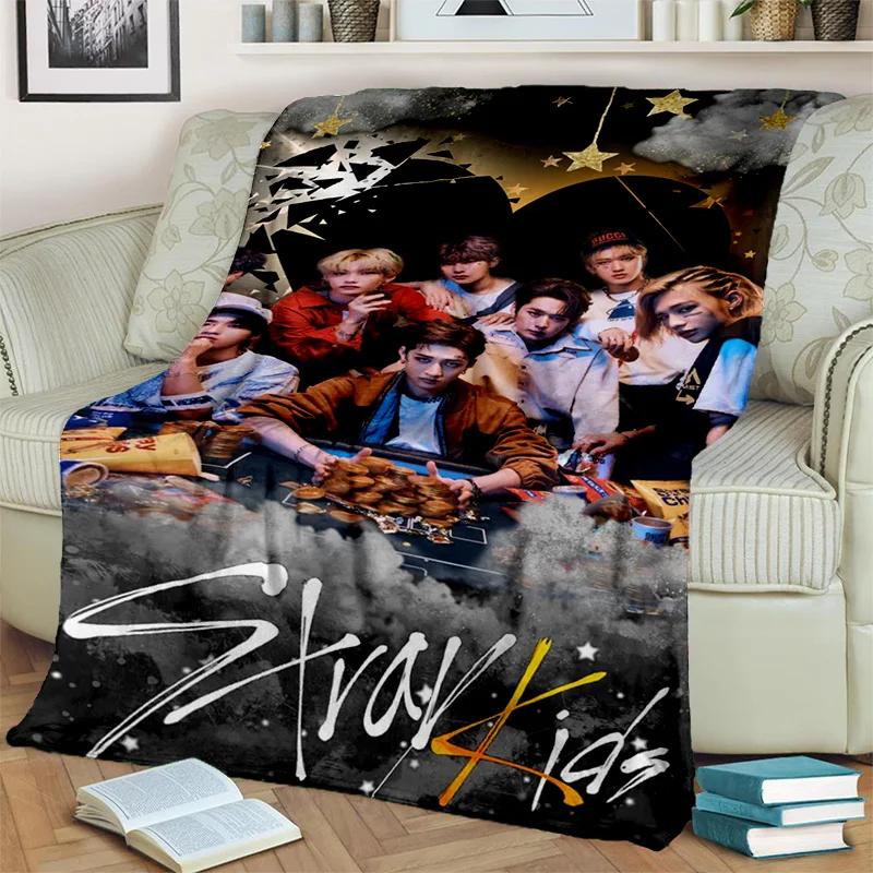 3D Kpop Stray Kids Корейское одеяло с певицей, мягкое одеяло для дома, спальни, кровати, дивана, пикника, путешествия, офиса, чехол для отдыха, детское одеяло