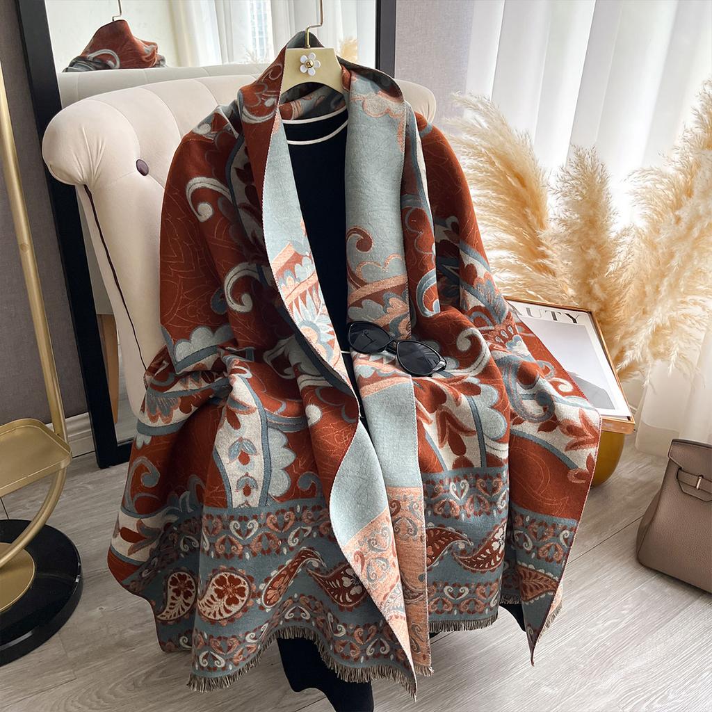 Winter Elegant Cashmere Scarf For Women Paisley Wrap Female Pashmina Luxury Brand Poncho Thick Blanket Cozy Bufanda Echarpe