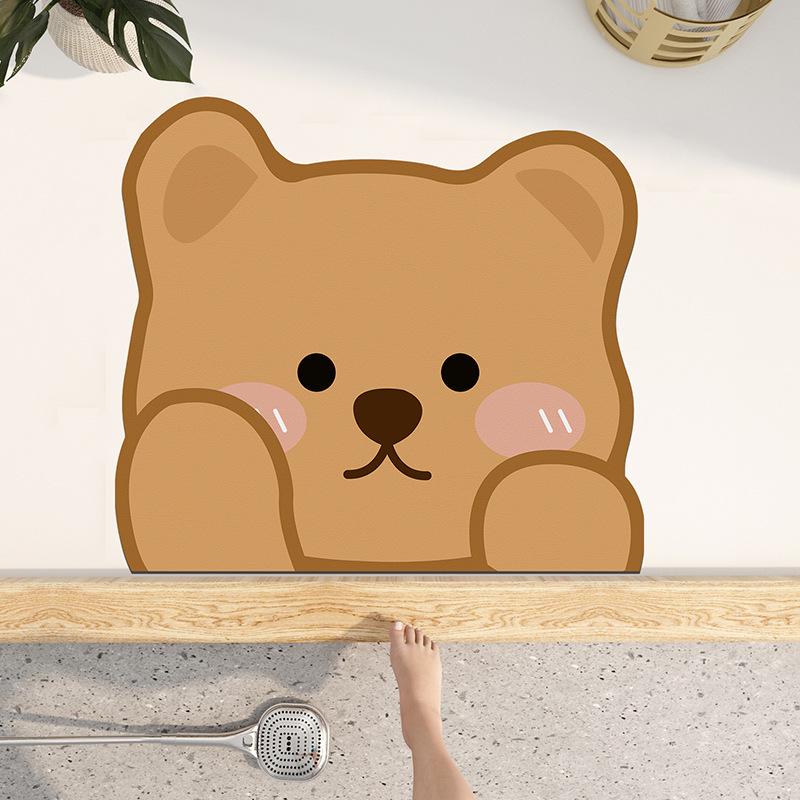 Panda Cartoon Non-Slip Absorbent Diatomaceous Earth Bathroom Doorway Mat