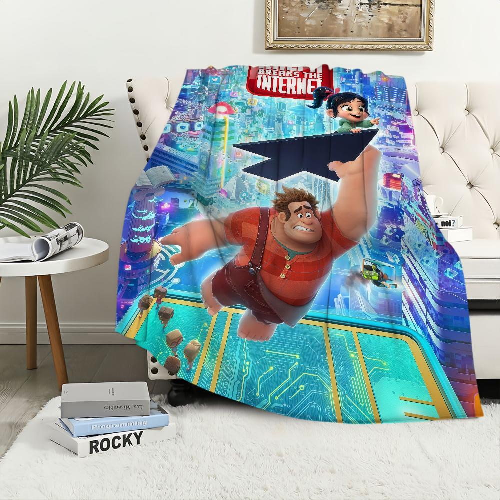 R-Ralph B-Breaks the I-Internet 2 DSN Blanket Flannel warm comfort soft plush blanket For Picnic Beds Sofas Homes And Bedrooms