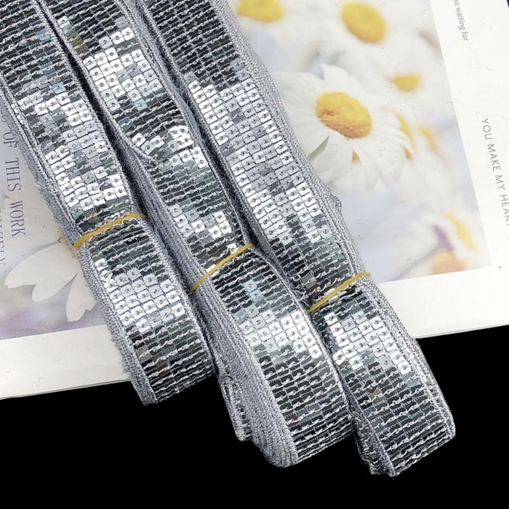 5 Rows Sequin Ribbon Square Sequin Lace Trim Sparkling Sequin Lace Trim For DIY Crafts