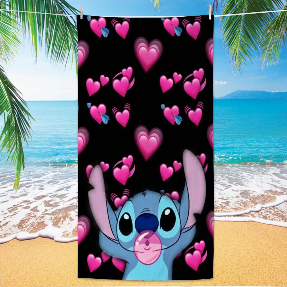 American Cartoon Figure Print Thick Microfiber Beach Towel Quick Dry Bath Blanket For Kids