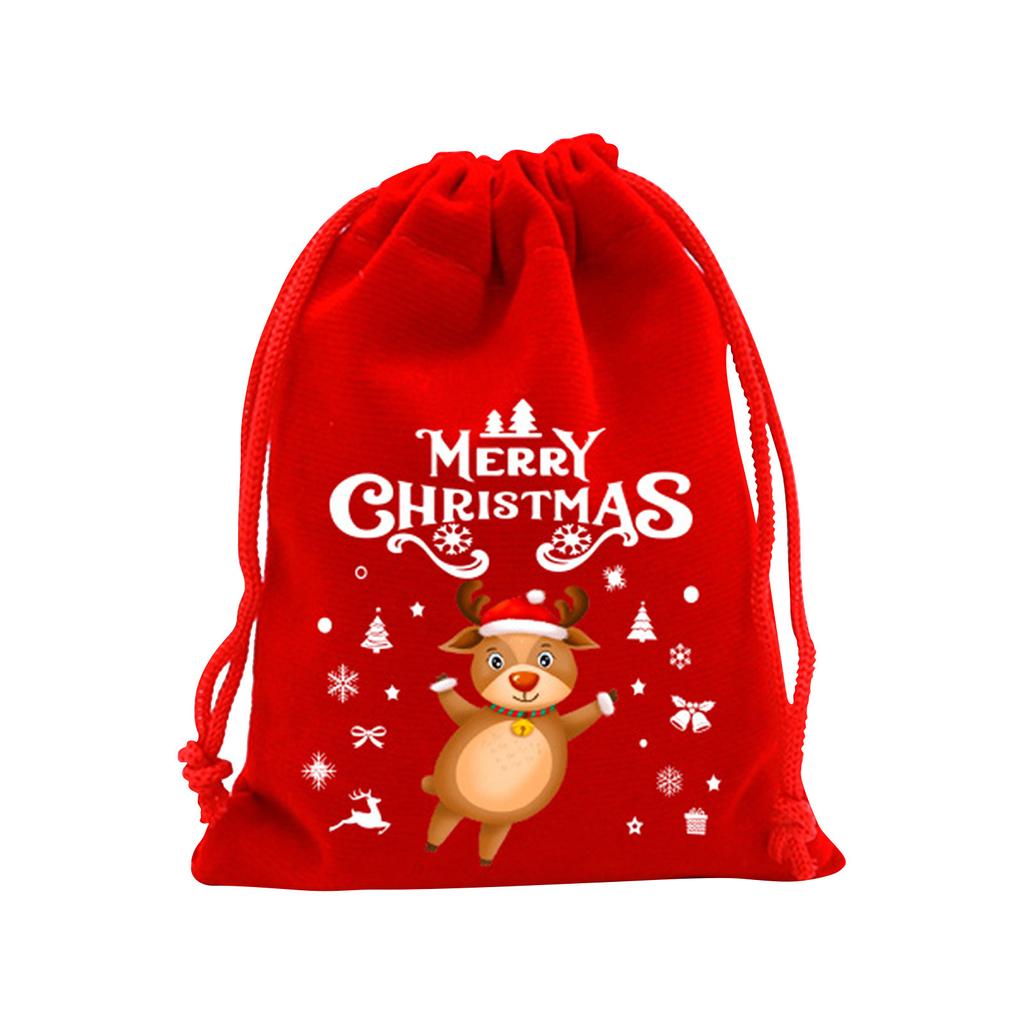 Рождественский красный тканевый мешок, подарочный мешок с завязкой, мешок для упаковки конфет 9*12 см