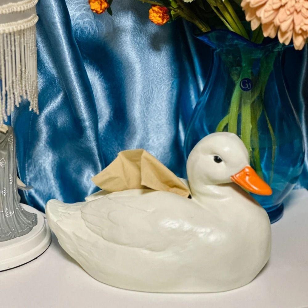 Water-proof Resin Duck Tissue Box Hollow Bottom Creative Paper Storage Case Living Room