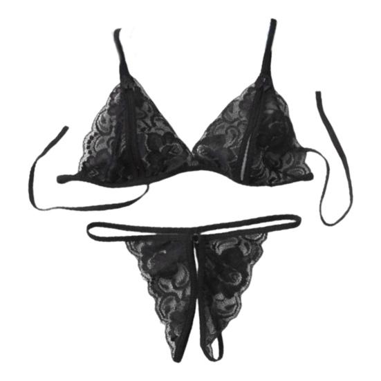 2 шт./комплект сексуальное нижнее белье ажурное кружево сплошной цвет беспроводной без подкладки открытый