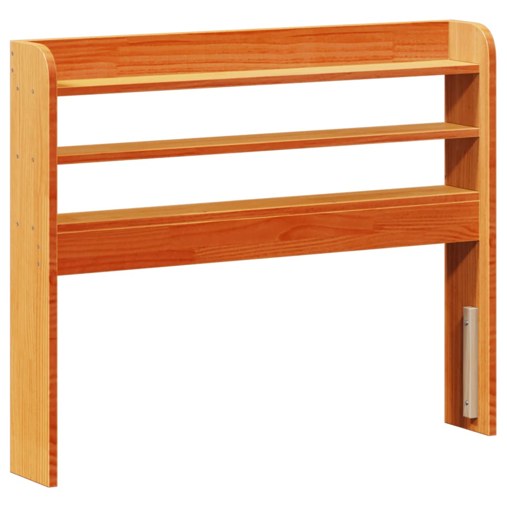 Headboard with Shelves Wax Brown 100 cm Solid Pine Wood