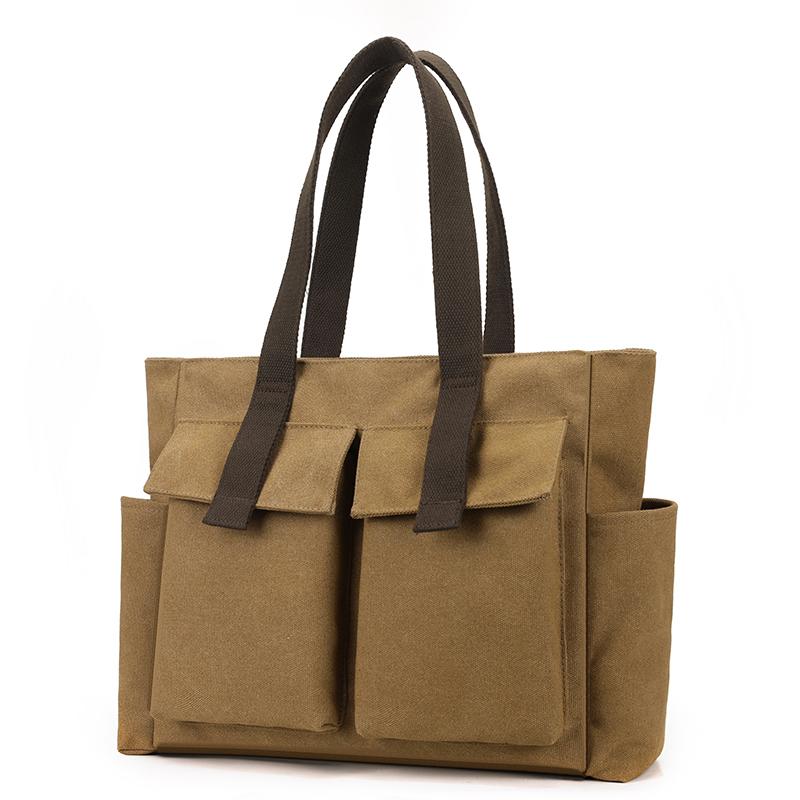 Винтажная холщовая сумка-мессенджер для женщин - водонепроницаемая сумка с несколькими карманами, прочная сумка через плечо для путешествий на свежем воздухе и ежедневных поездок на работу