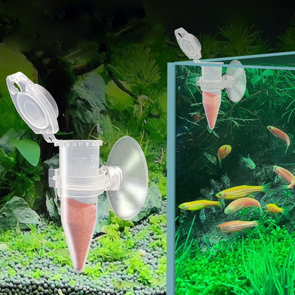 1pc Automatic Fish Feeder Uncharged Worm Feeding Cone with Suction Cup for Fish and Shrimp Feeder Tool