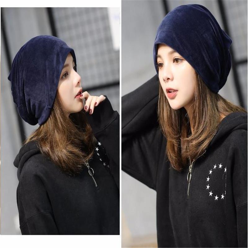 Осенне-зимняя плюшевая шапка-пуловер