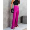 Women's Spring and Summer Slim Micro Trousers High-waisted Elastic Elastic Trousers Open Casual Trousers