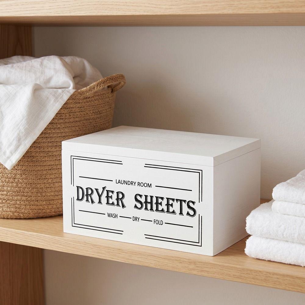 Large Capacity Dryer Sheet Dispenser Rustic Laundry Pods Container Farmhouse Decor