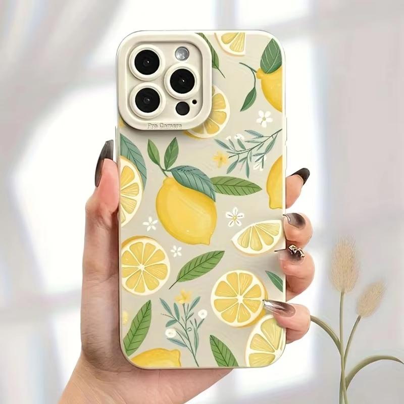 Милый Креативный Чехол для Телефона с Рисунком Фруктов и Лимонов для iPhone 16 12 13 Mini 11 14 15 Pro Max X XS XR 7 8 Plus SE2 Мягкий Силиконовый Чехол