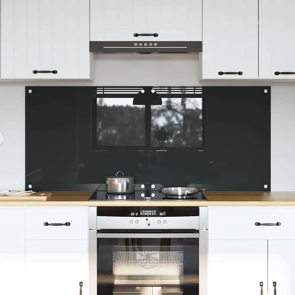 Kitchen Splashback 2 pcs Dark Grey 70 x 60 cm Tempered Glass