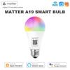 Matter WiFi Smart LED Light Bulb E27 9W TUYA/Smart Life RGBCW Dimmable Smart Lamp Support Alexa Home Homekit Control