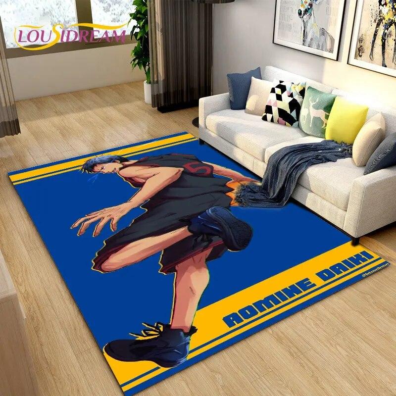 Баскетбольный коврик Куроко с героями мультфильмов, ковер для гостиной, спальни, дивана, коврик для украшения, детский нескользящий напольный коврик