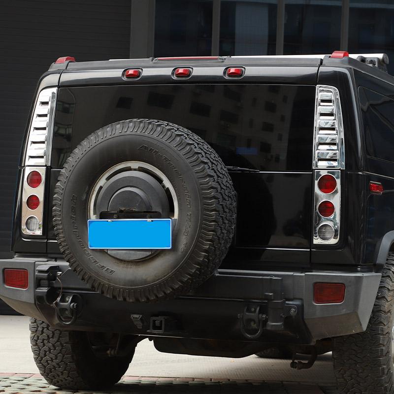 ABS Серебристый/Черный Для HUMMER H2 2003-2009 Автомобильный Задний Бампер Крышка Заднего Фонаря Накладка Рамка Защиты Заднего Фонаря Автоаксессуары