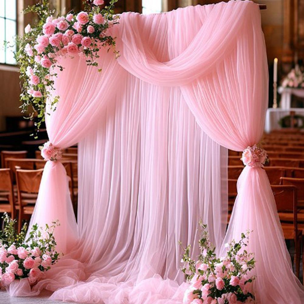Набор из 2 шт. Сетчатая драпировочная ткань для свадебной арки, прозрачная, для Пасхи, девичника, заднего плана, уличной вечеринки, арки, декорации для церковной церемонии