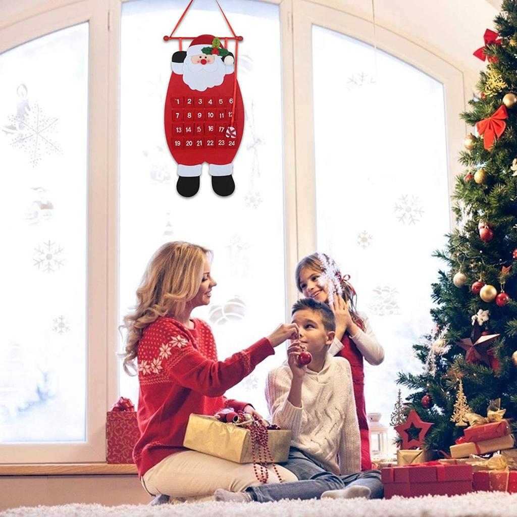 Санта-календарь Адвента Рождественский обратный отсчет Карманы Рождественские подвесные украшения Украшение