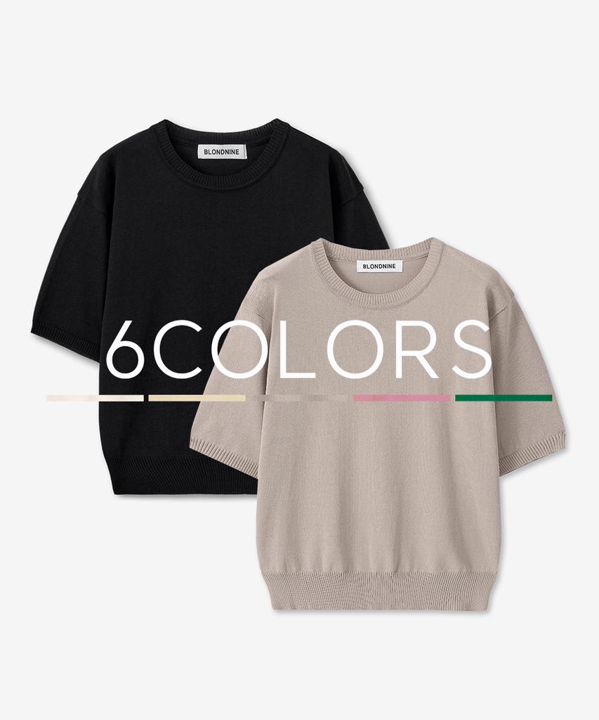 BLOND9 Cool Summer Round Knit Top ( 6 Colors )