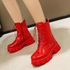 Women Ankle Boots Platform Chunky Heel Ladies Gothic Motorcycle Boots
