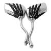 Universal Motorcycle Rear Mirror Chrome Motorbike Skeleton Skull Hand Claw Rearview Scooter Mirror