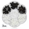 May Brown Ribbon Pearl Nail Black and White Nail Parts 7 Piece Set, Mixed Colors, 3 Sets