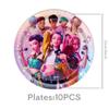 Набор для детского дня рождения в стиле K-pop - Все в одном: Декор, Бумажная посуда, Стаканчики, Коробка для конфет, Подарочные пакеты, Баннер для праздничных торжеств