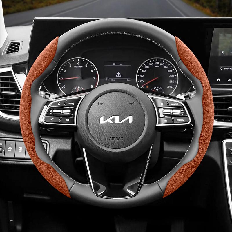 Подходит для Kia Нескользящая Пряжка Сегментированная Замшевая Накладка на Руль Подходит для Ceed Jd Picanto Sportage 3 Rio 4 Ev3 Cerato 2 Stonic Xceed Morning