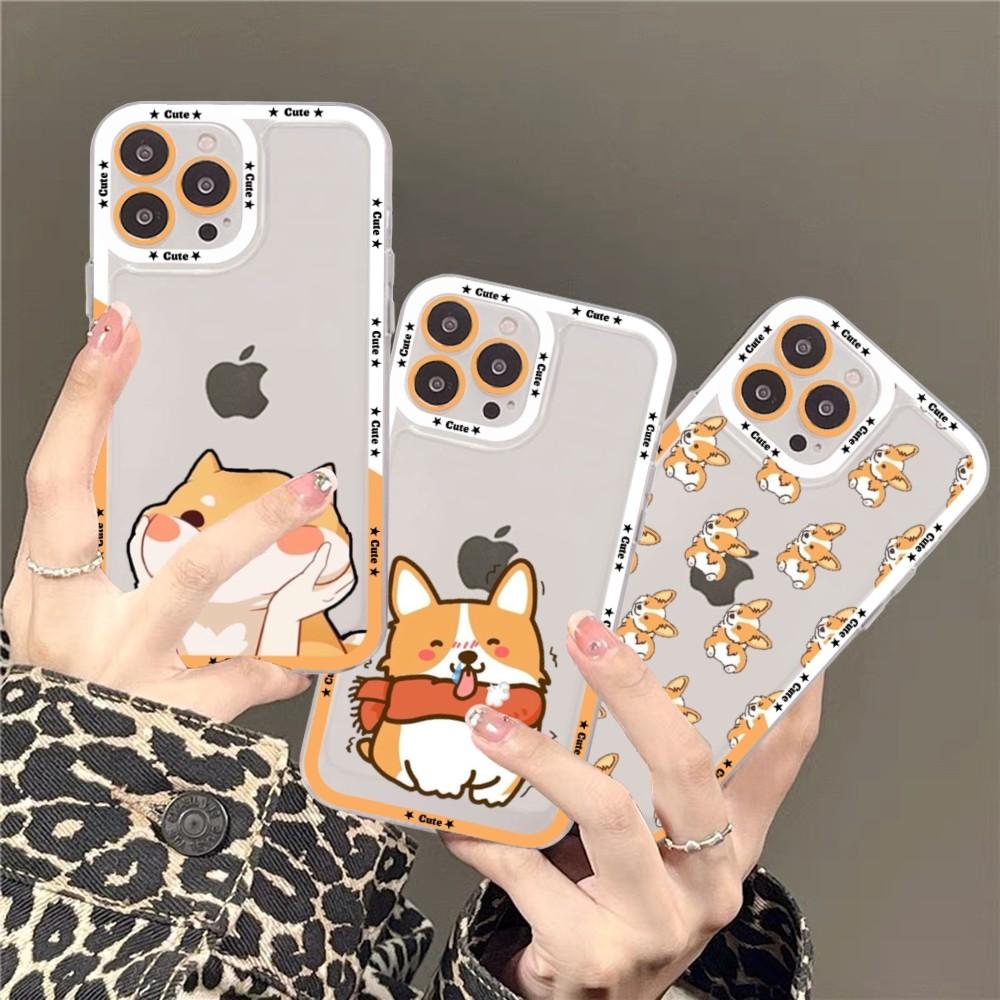 Милый мультяшный корги чехол для телефона iPhone 15 14 13 12 11 Pro Max XS X XR Mini Защитная крышка
