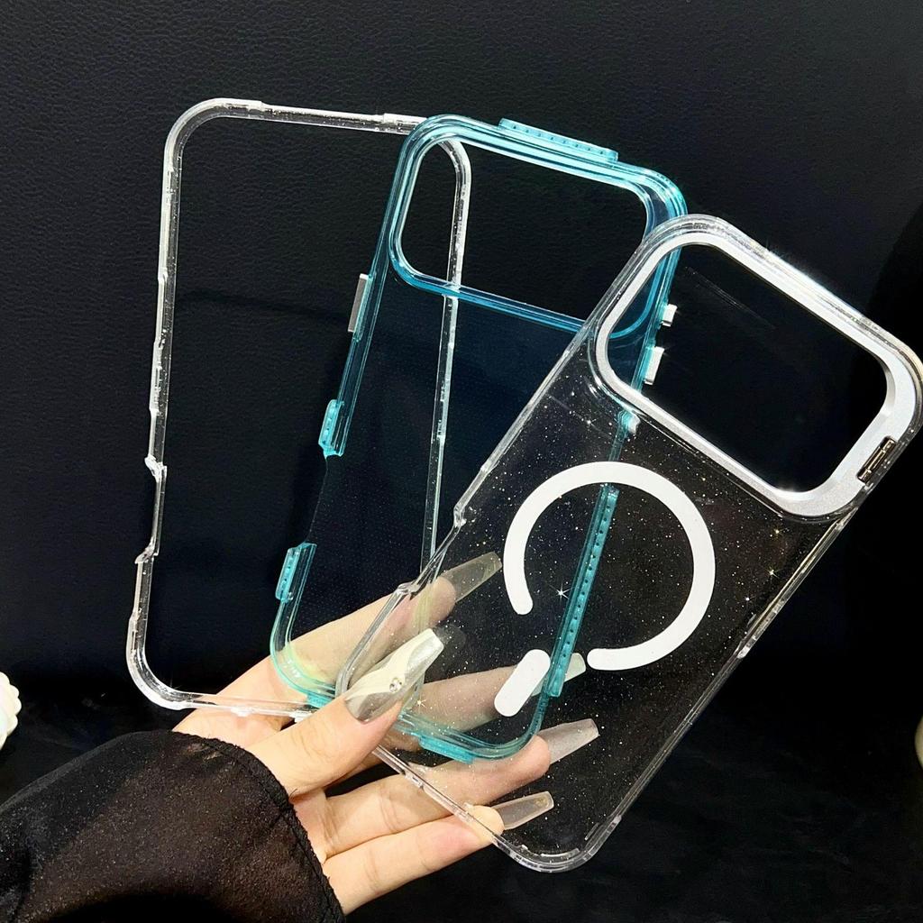 Магнитный чехол-держатель для линз с блестками для Apple iPhone 14/15Pro/16/17Promax