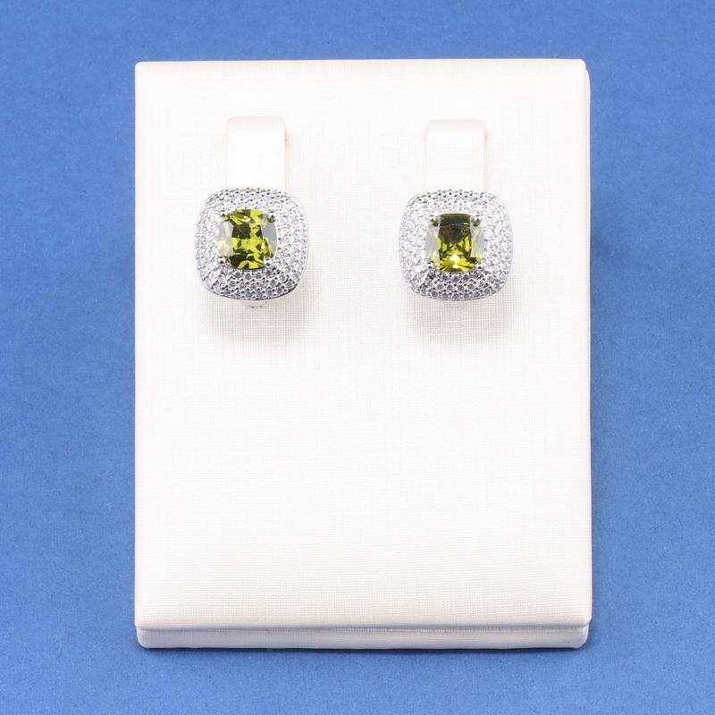 Уникальные квадратные изящные ювелирные изделия для женщин подарок свадьба элегантное колье и клипсы кольцо циркон наборы из 4 предметов