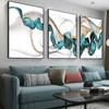 3PCS Frameless Abstract Blue Green Ribbon Canvas Painting Fashion Luxury Wall Art Poster Print Picture Home Living Room Decor