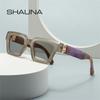 SHAUNA Fashion Square Women Luxury Sunglasses Vintage Candy Color Clear Gradient Eyewear Men Punk Sun Glasses