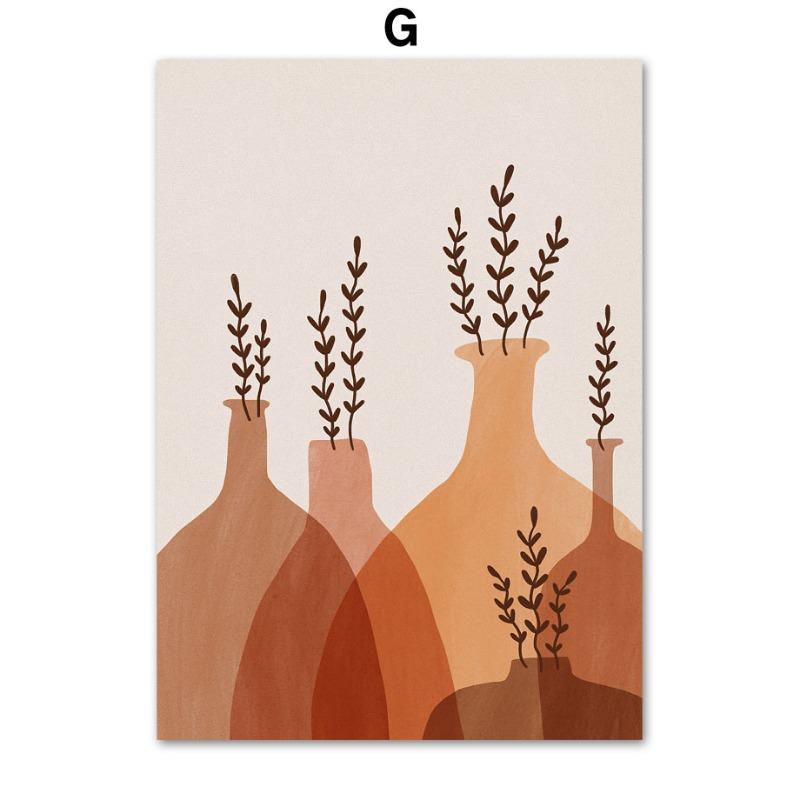 Богемное солнце Радуга Ваза Листья Пейзаж Настенная живопись Холст Картина Абстрактные постеры и принты Картины Гостиная Домашний декор