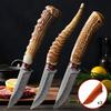 1pc Angular Handle Multi-Functional Knife-Damascus Pattern Blade Knife with Sheath Cover,Ideal for Meat Fruit Cuttin and Carving