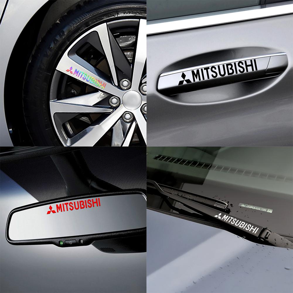 4Pcs Car Stickers Waterproof Rearview Mirror Vinyl Decals Accessories For Mitsubishi 9 Ralliart EX ASX L200 Colt Outlander Cross