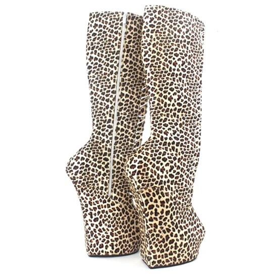 Мода FHC Новые танкетки Пони Без каблука Сапоги до колена,Фетиш Танцевальная обувь,Мужские Косплей Ботас,20см,5см Платформа,Фиолетовый,Индивидуальный цвет