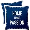 Lot de 2 taies d'oreiller - HOME LINGE PASSION - Microfibre 82 g - 50 x 70 cm - Bleu canard