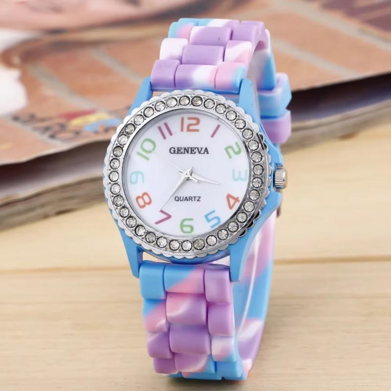 New Rainbow Fashion Women Watches Luxury Camouflage Women Quartz Watch Girl Silicone Waterproof Dress Wristwatch Female Clock