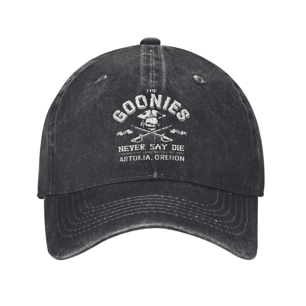 The Goonies Skull Baseball Caps Casual Distressed Denim Never Say Die Snapback Cap Outdoor Activities Adjustable Fit Caps Hat