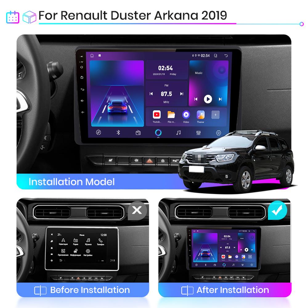 Android Carplay автомобильное радио для Renault Duster Arkana 2018-2021 мультимедийный проигрыватель головное устройство стерео GPS навигация BT WIFI 4+64 ГБ