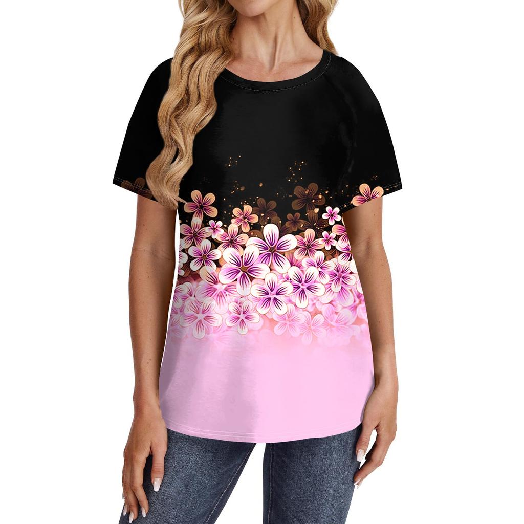 Женские футболки с коротким рукавом, милые туники с круглым вырезом, топы, базовые футболки, блузки, свободный пуловер
