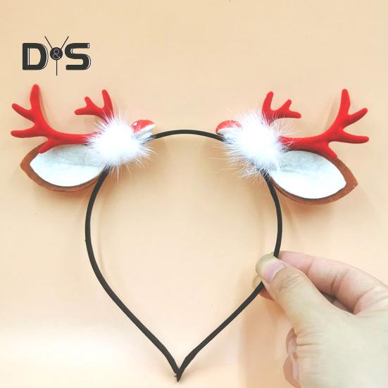 Реалистичная повязка на голову с оленьими рогами для взрослых и детей, мягкая ткань, прочная конструкция, рождественский обруч для волос с оленем