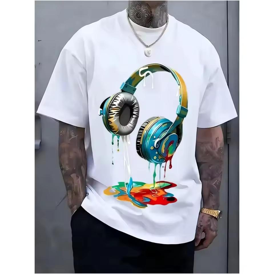 100% Cotton Men's Casual T‑shirt Machine‑washable All Season Soft Comfortable Well‑fitting Unisex Short Sleeve Fashion Top