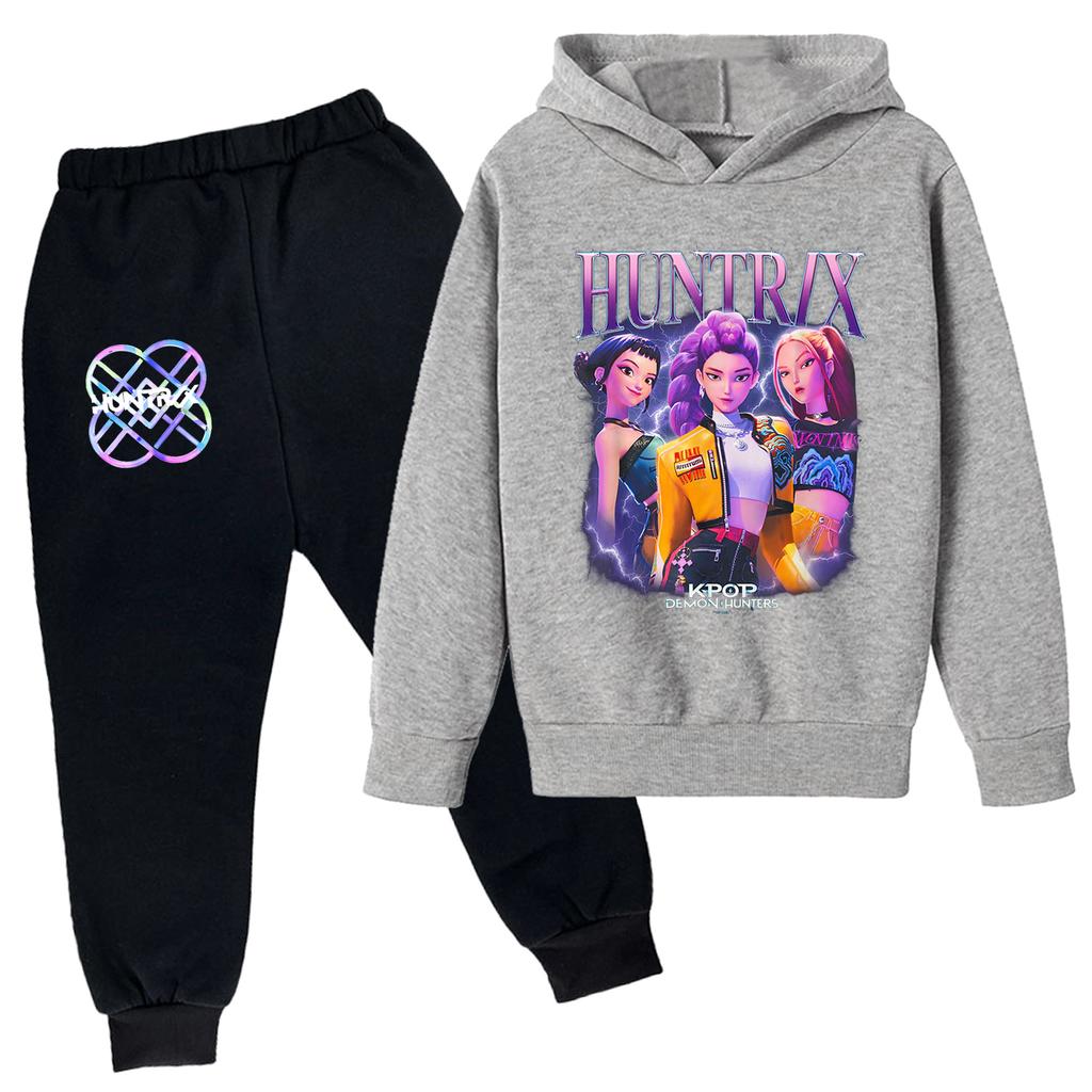 Плюшевые брюки с длинными рукавами, свободный пуловер с капюшоном для детей