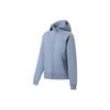 Li Ning Fitness Series Solid Color Logo Loose Zip-Up Hoodie Women Hoodies Soft-Gray-Blue AWDSA68-3